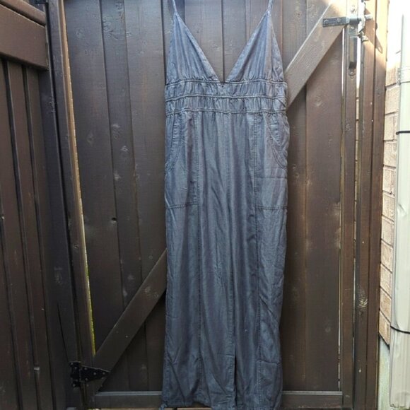 Yoeasy Women's V Neck Adjustable Strap Denim Lightweight Wide Leg Romper 3xl New - Picture 3 of 5